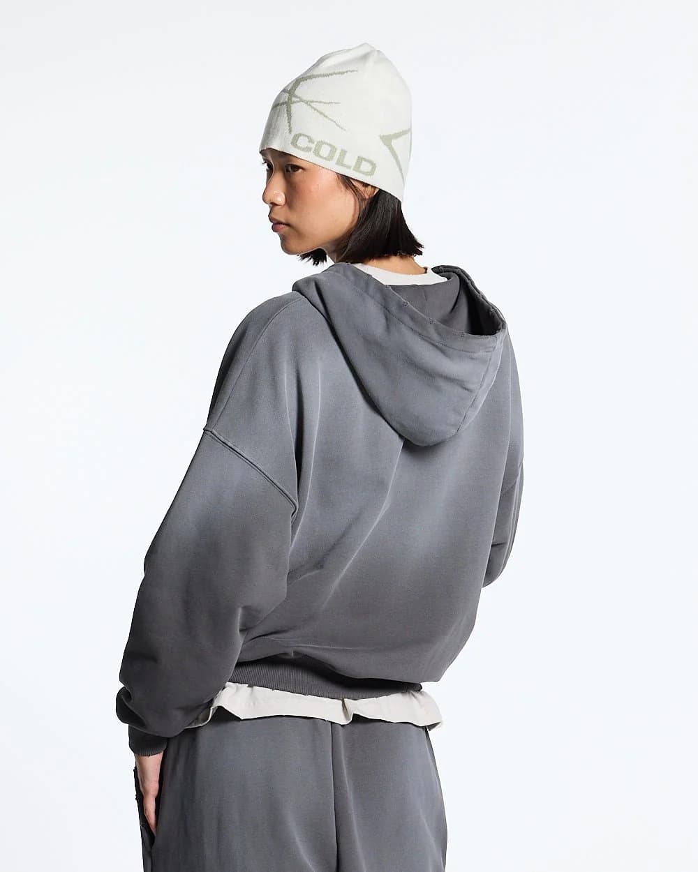 SCRIPT ZIP HOODIE ANTRACITE GREY 5