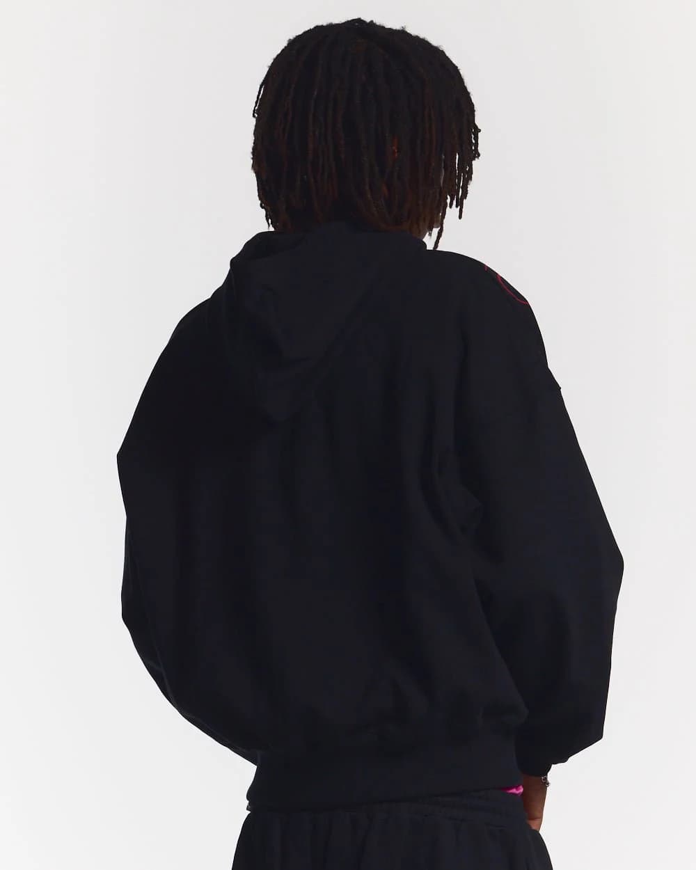 SCRIPT ZIP HOODIE BLACK 4