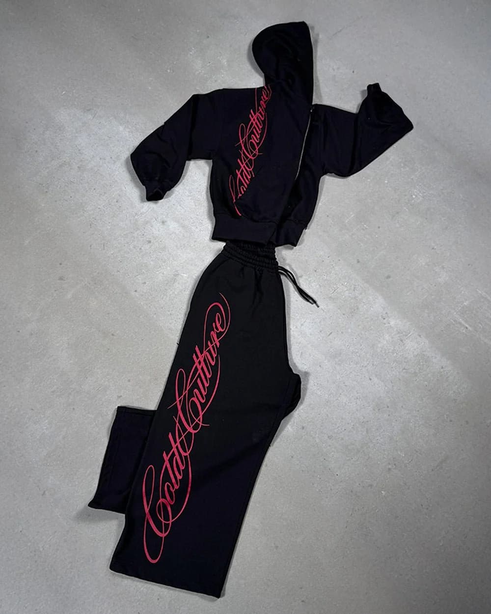 SCRIPT ZIP HOODIE BLACK 7