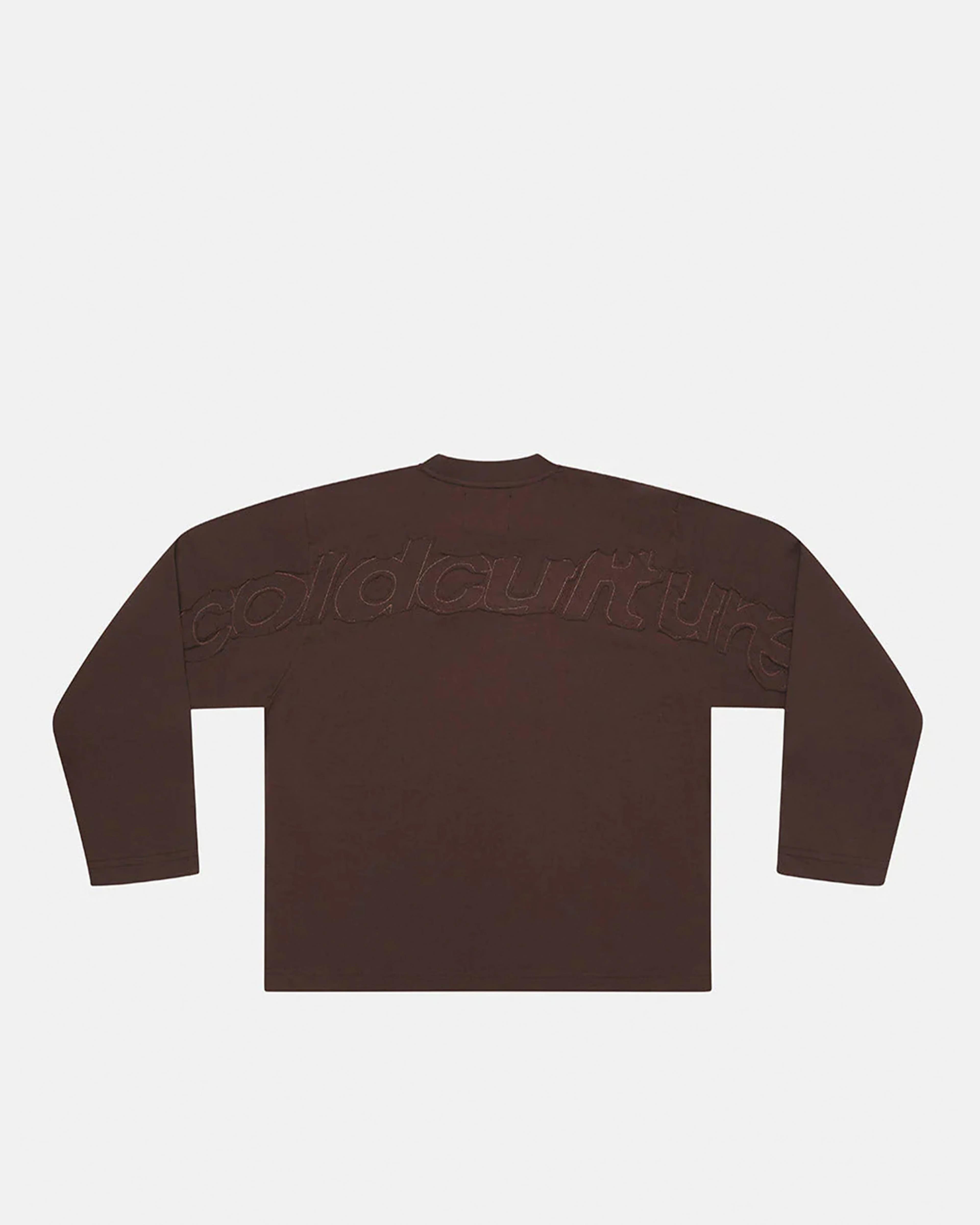DISTRESS CURVED LONGSLEEVE BROWN by COLD CULTURE