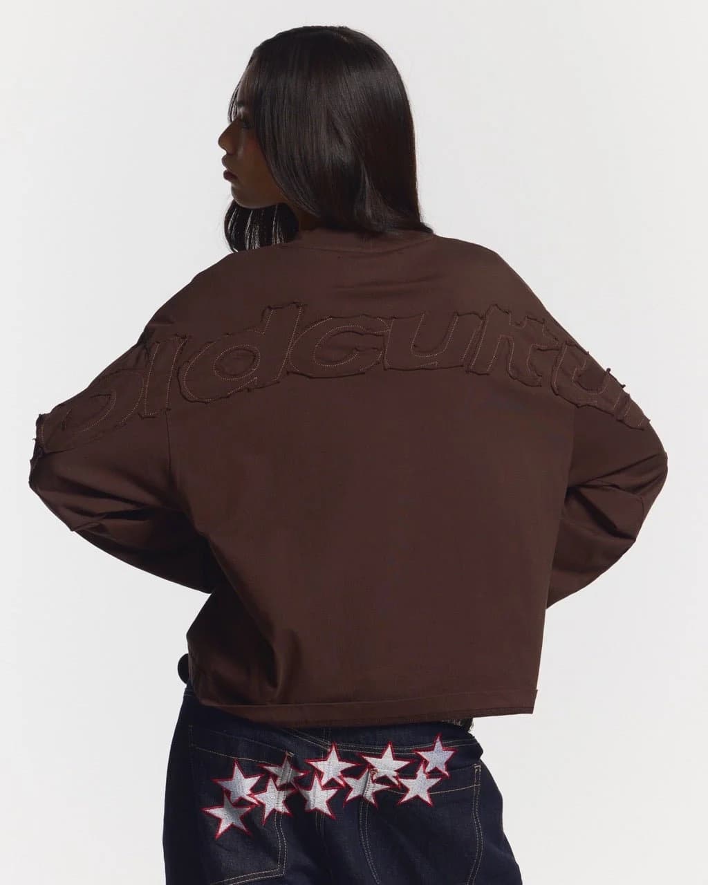 DISTRESS CURVED LONGSLEEVE BROWN 5