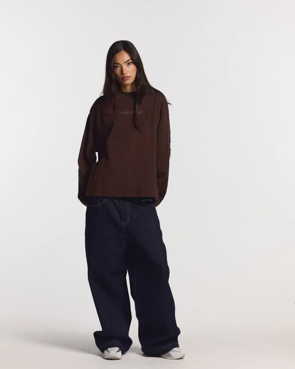 DISTRESS CURVED LONGSLEEVE BROWN 6
