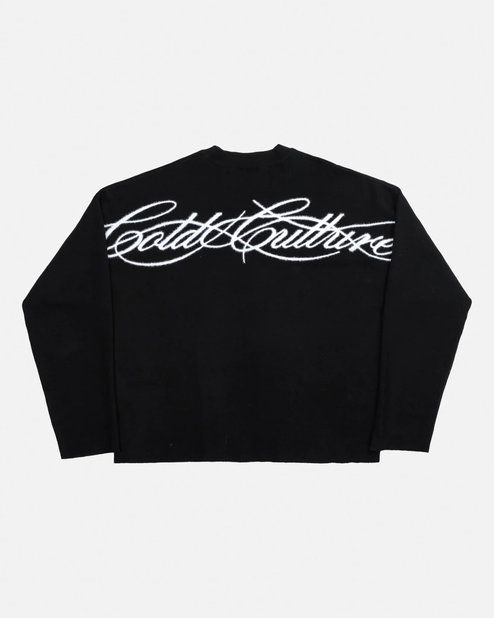 FURRY SCRIPT KNIT BLACK by COLD CULTURE