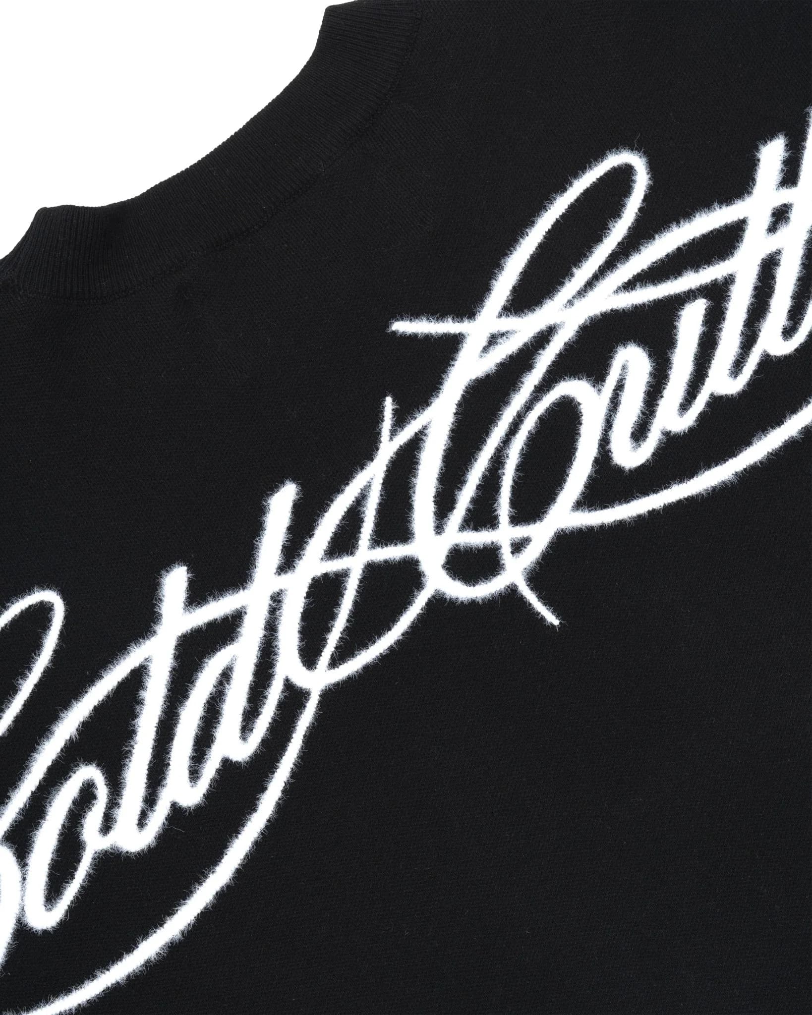 FURRY SCRIPT KNIT BLACK 5