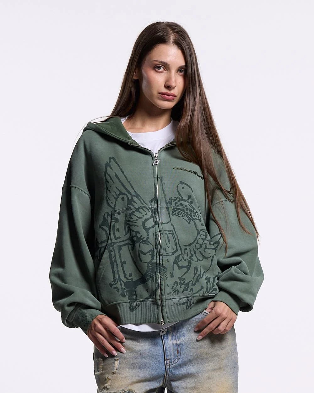 EAGLE ZIP HOODIE GREEN 5
