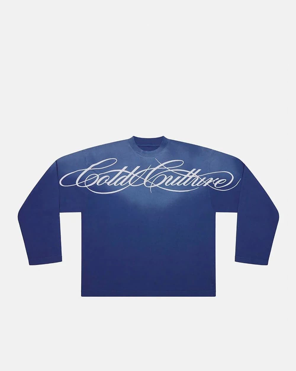 CROSSED SCRIPT LONGSLEEVE VIBRANT BLUE by COLD CULTURE