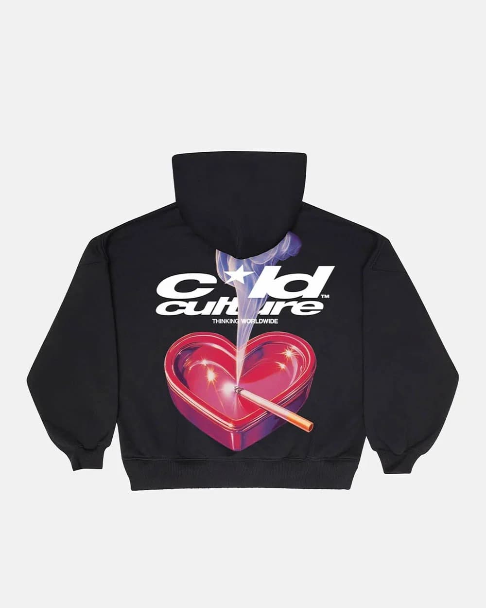 HEART ASHTRAY HOODIE BLACK by COLD CULTURE