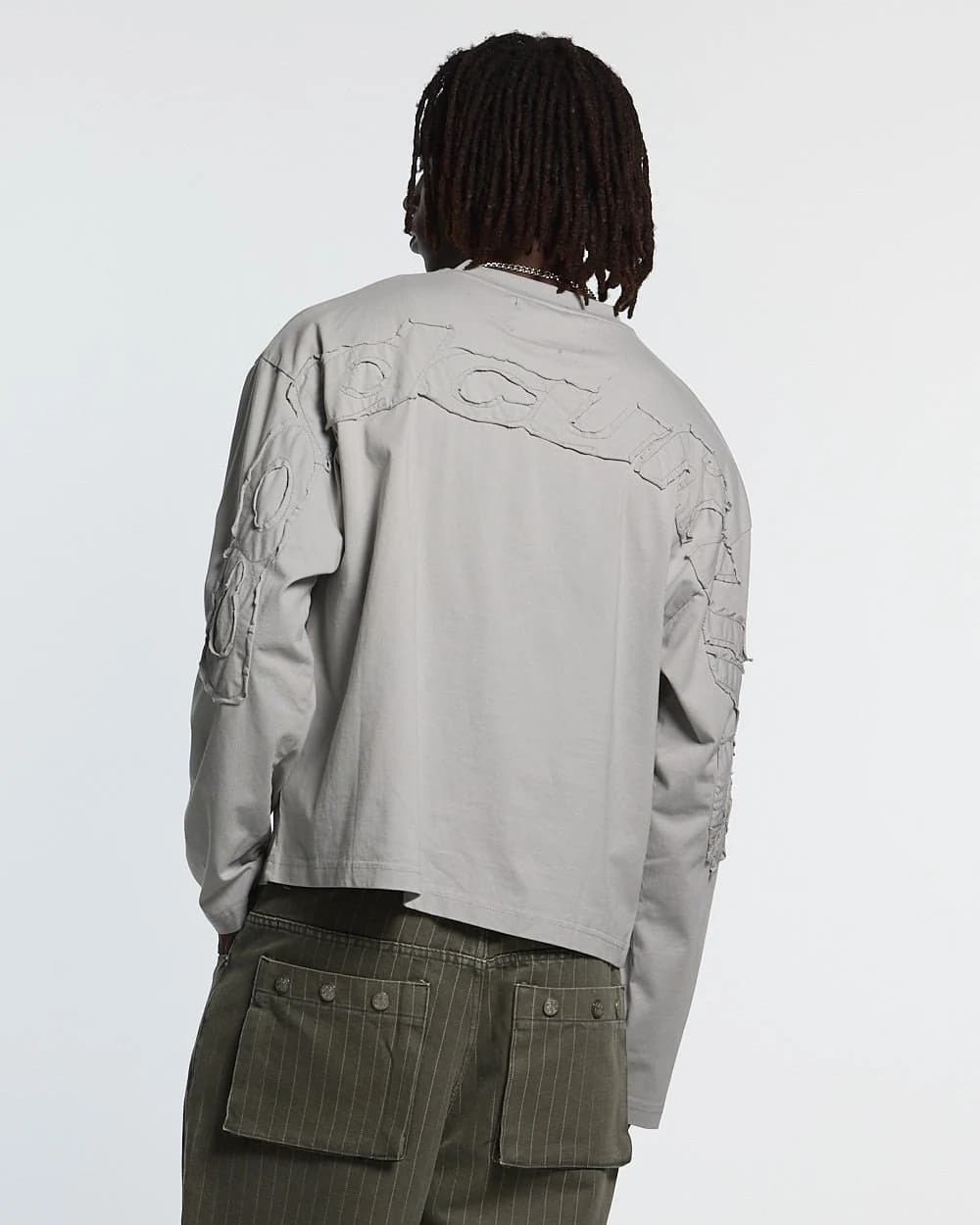 DISTRESS CURVED LONGSLEEVE GREY 3