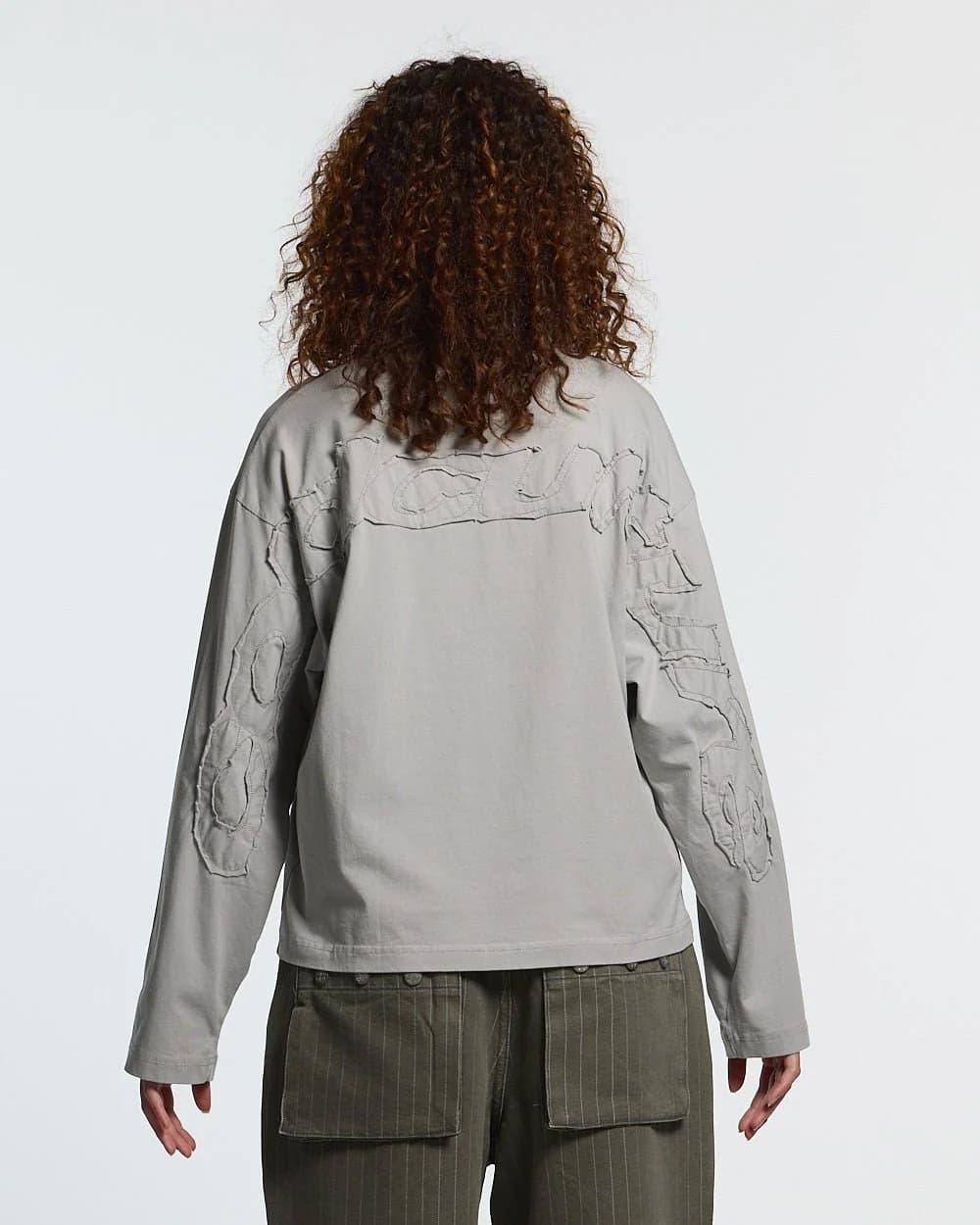 DISTRESS CURVED LONGSLEEVE GREY 5