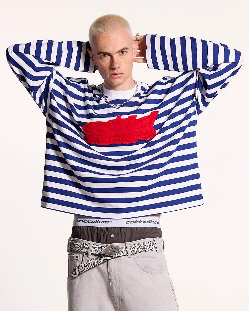 PARDON ME LONGSLEEVE WHITE & NAVY 2