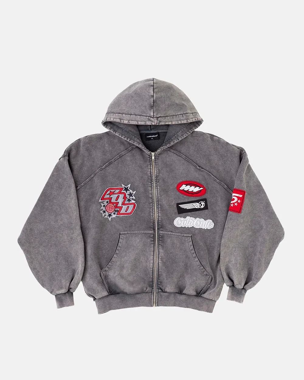WALKER ZIP HOODIE WASHED BLACK by COLD CULTURE
