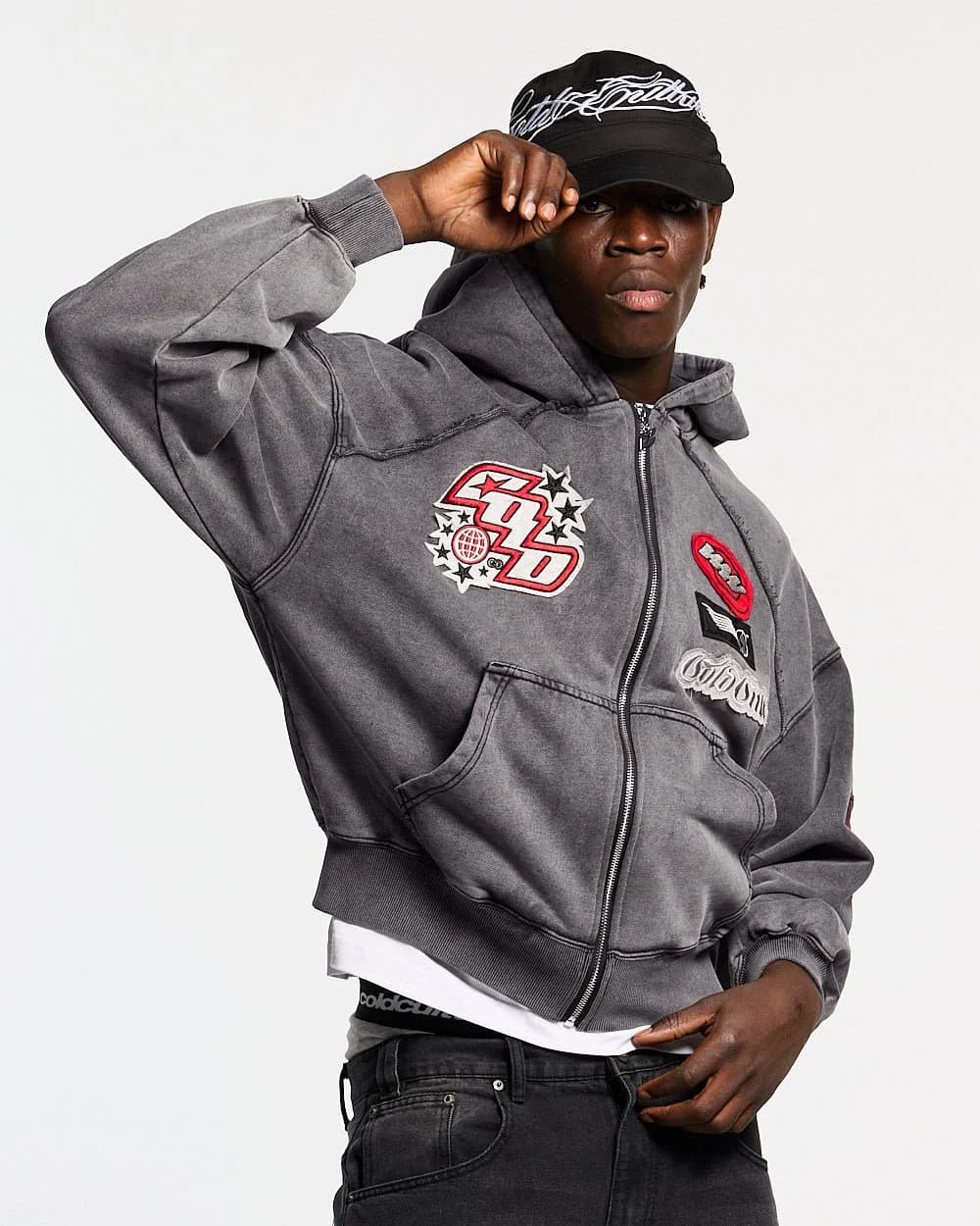 WALKER ZIP HOODIE WASHED BLACK 2