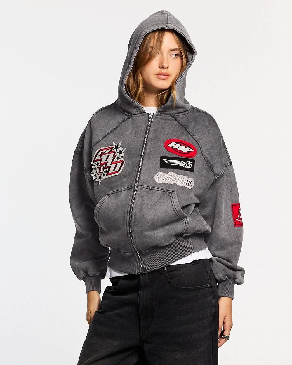 WALKER ZIP HOODIE WASHED BLACK 5