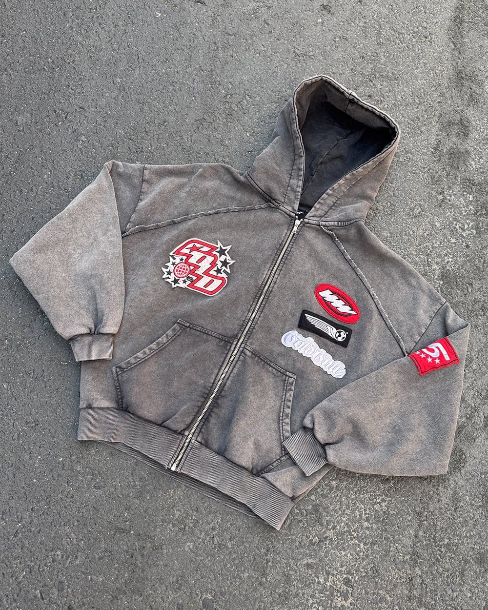 WALKER ZIP HOODIE WASHED BLACK 8