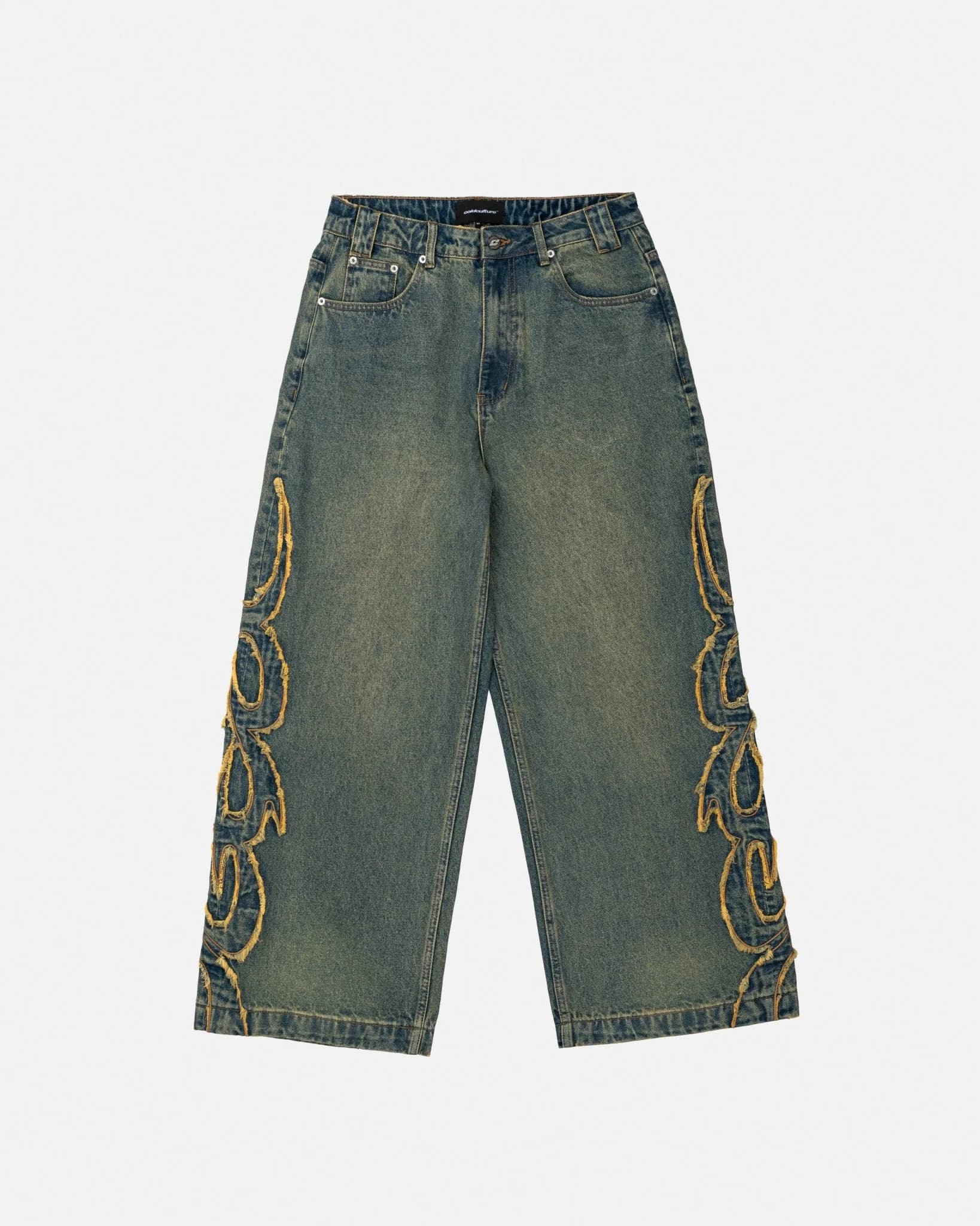 TRIBAL DISTRESSED V2 PANTS GREEN WASHED DENIM 2