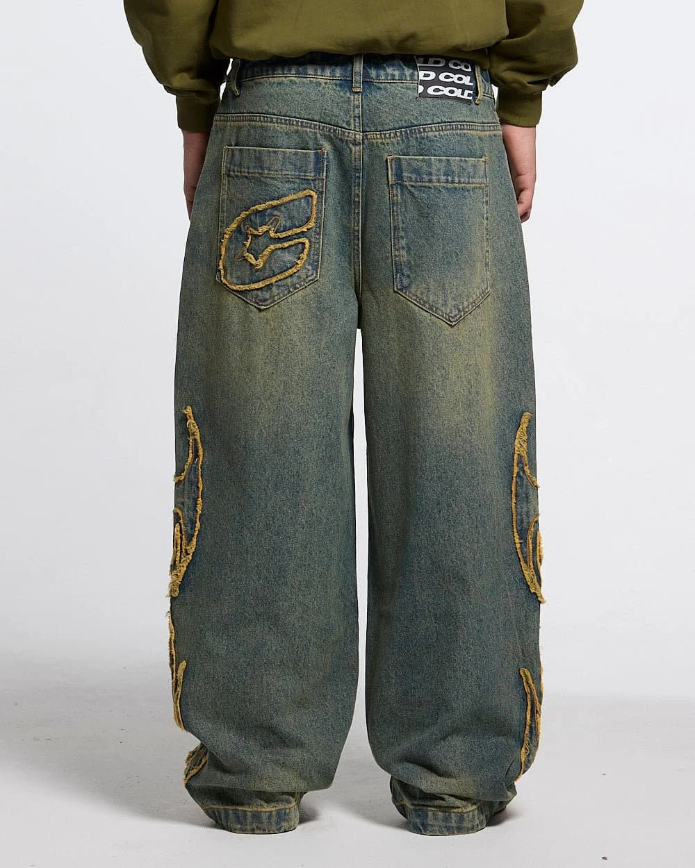 TRIBAL DISTRESSED V2 PANTS GREEN WASHED DENIM 5