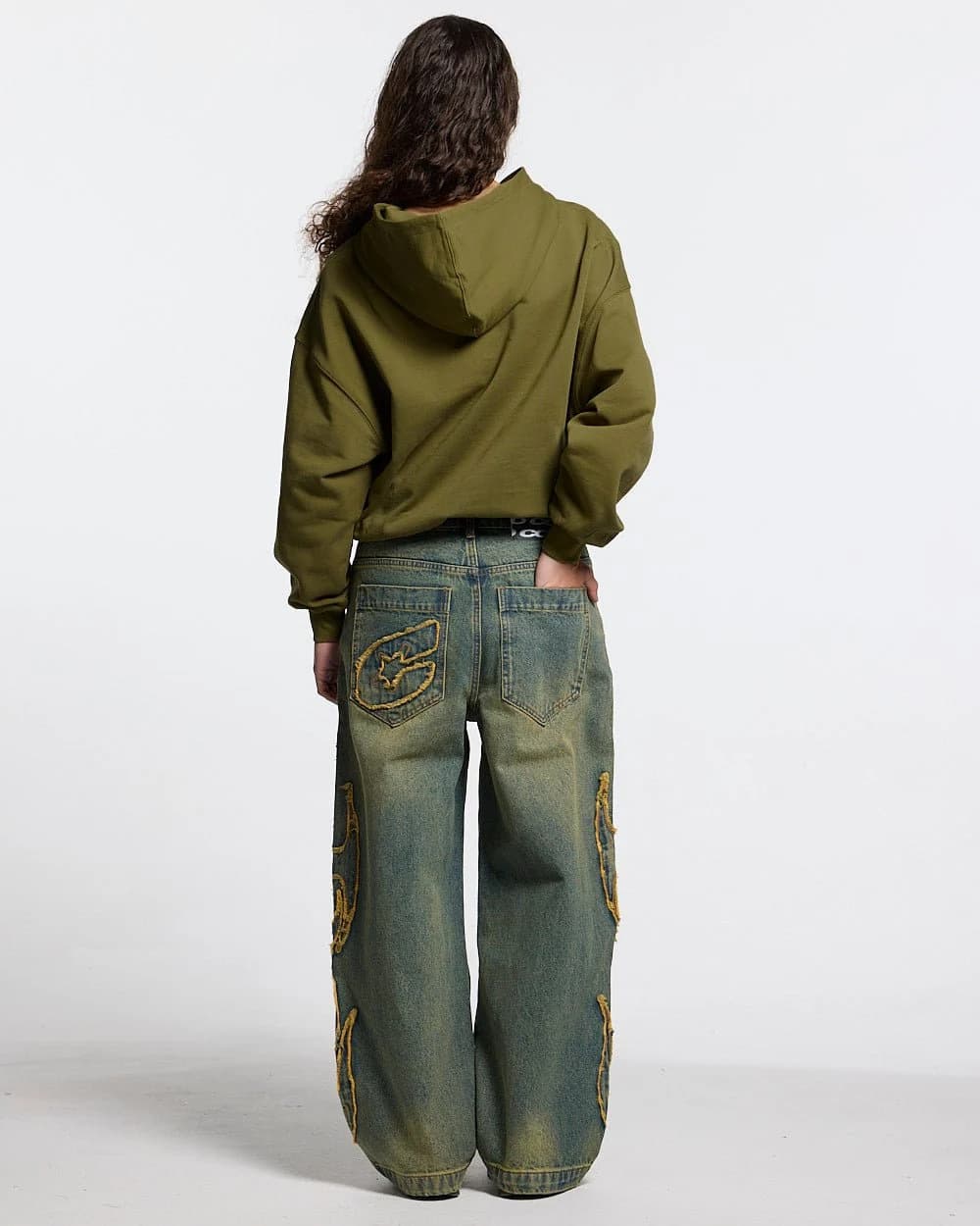 TRIBAL DISTRESSED V2 PANTS GREEN WASHED DENIM 10