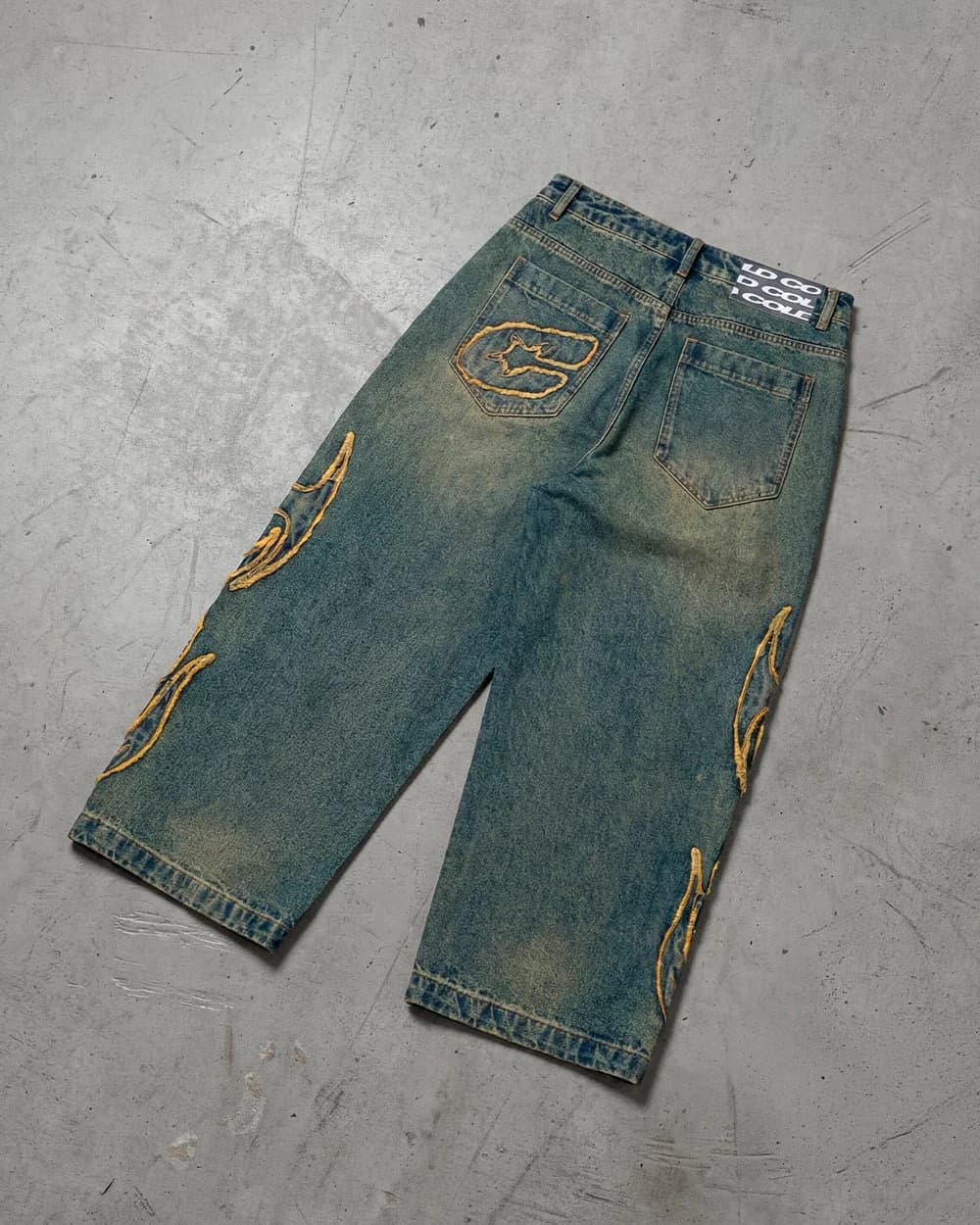 TRIBAL DISTRESSED V2 PANTS GREEN WASHED DENIM 14