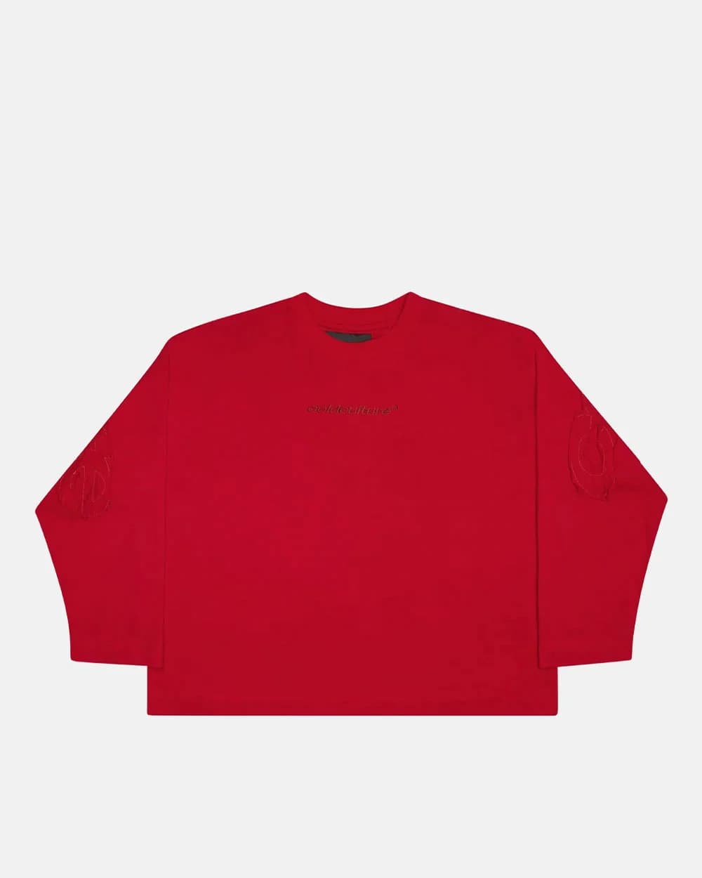 DISTRESS CURVED LONGSLEEVE RED 2