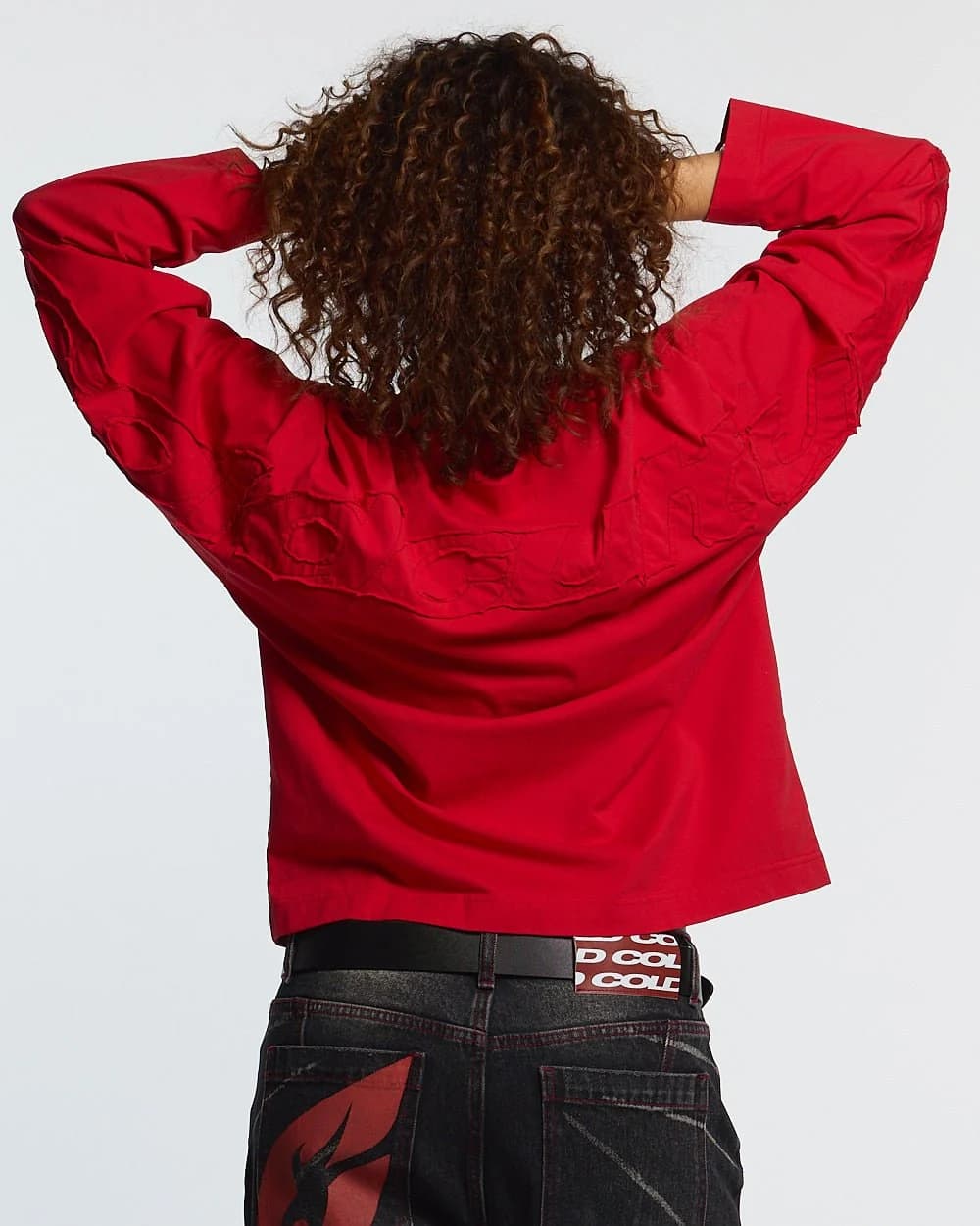 DISTRESS CURVED LONGSLEEVE RED 5