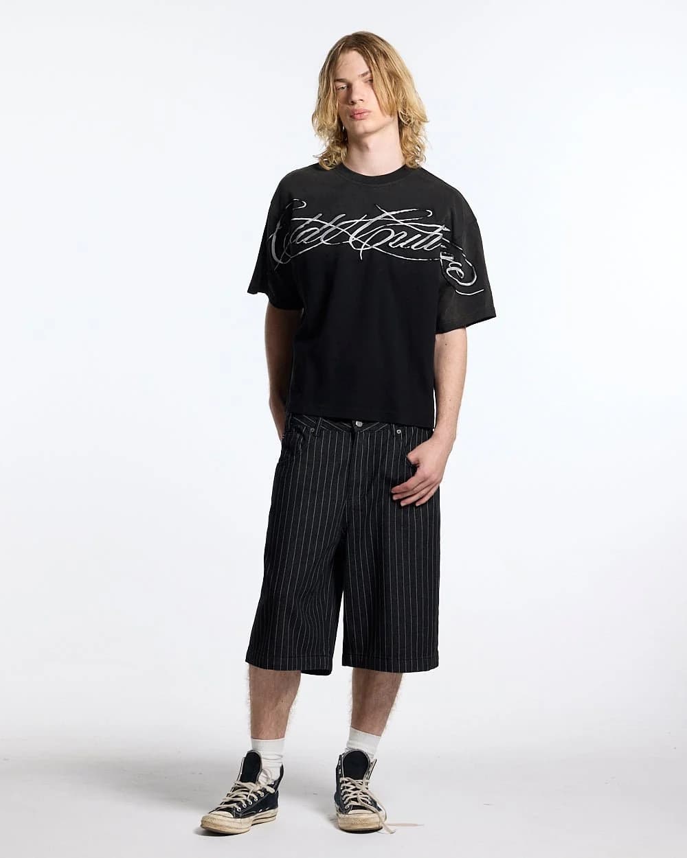 CROSSED SCRIPT TEE 2.0 BLACK 2