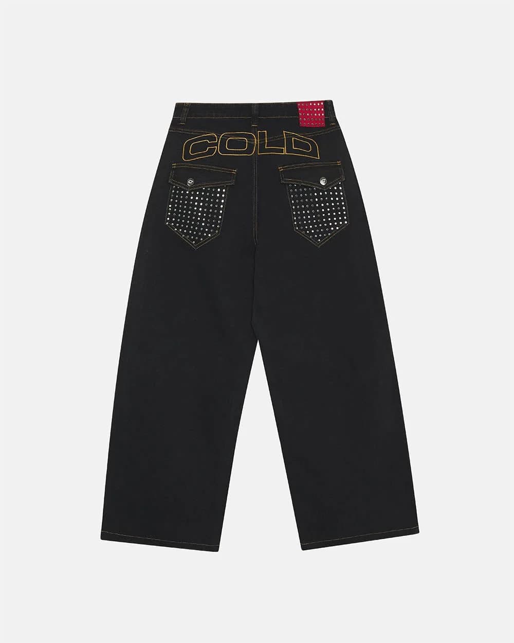 STUDS PANTS BLACK DENIM by COLD CULTURE