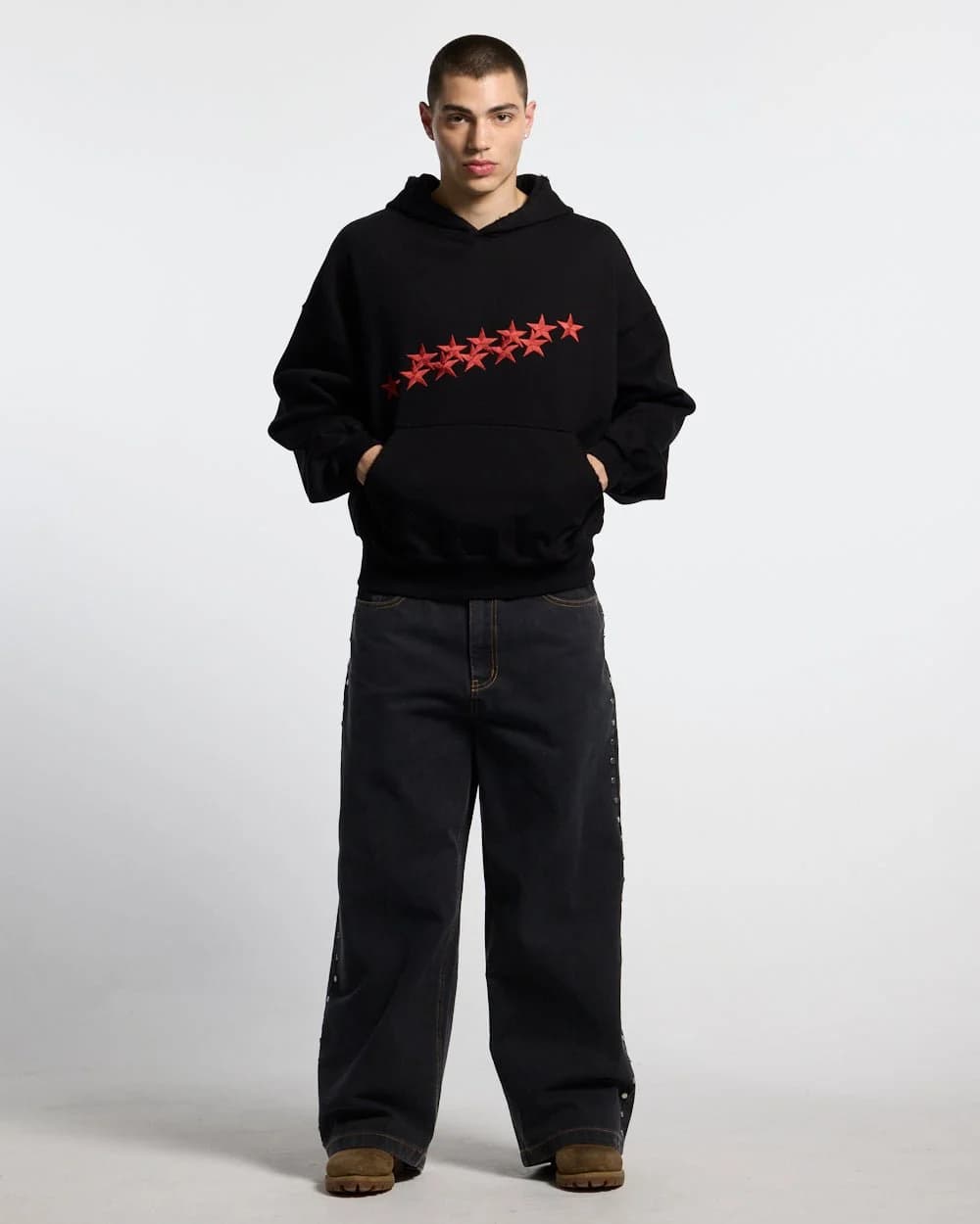 STUDS PANTS BLACK DENIM 6
