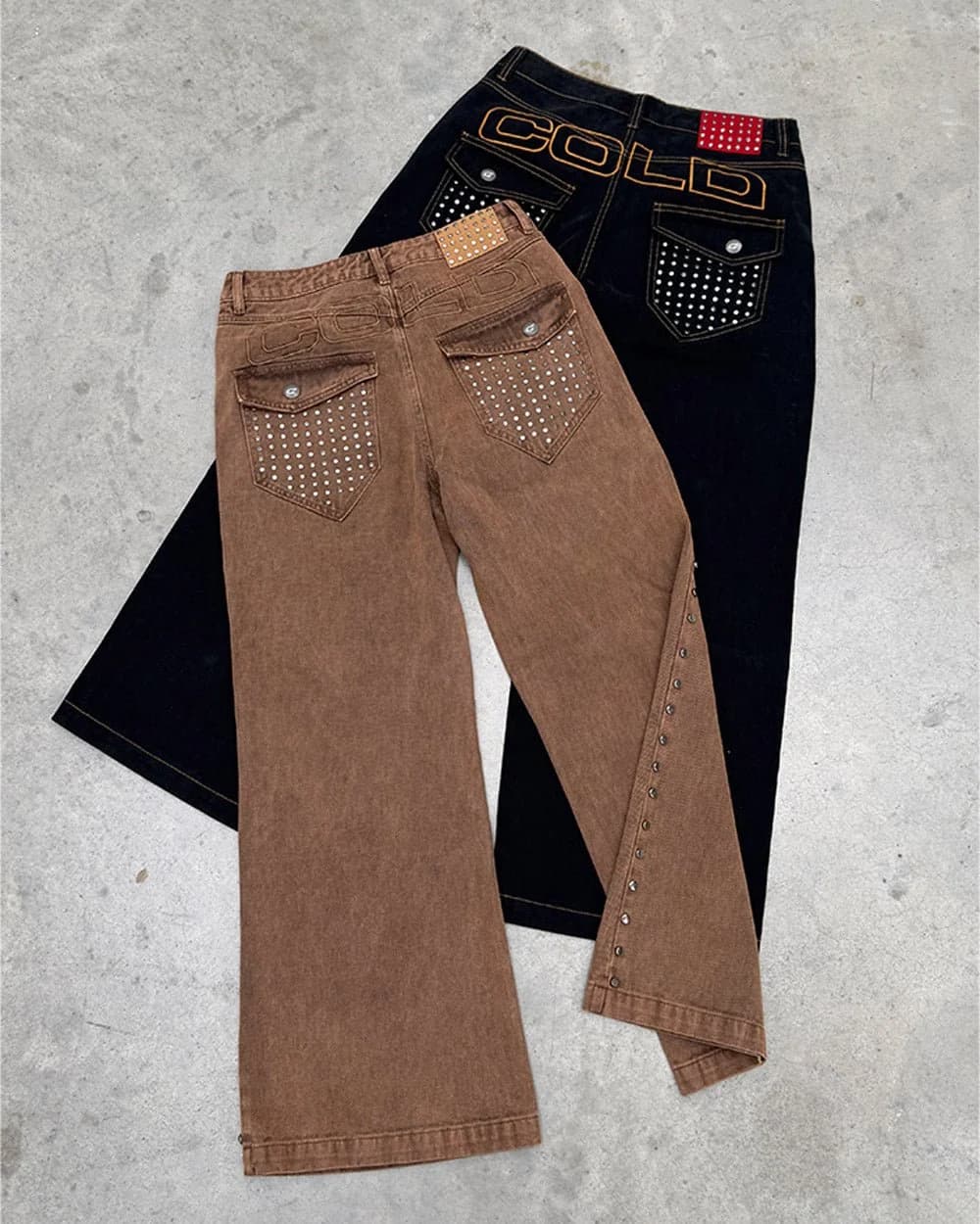 STUDS PANTS BLACK DENIM 10