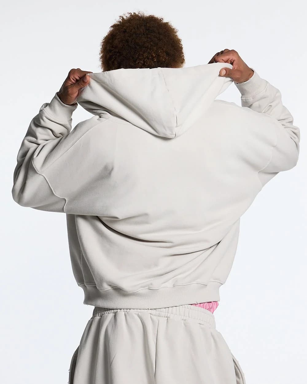 SCRIPT ZIP HOODIE LIGHT GREY 4