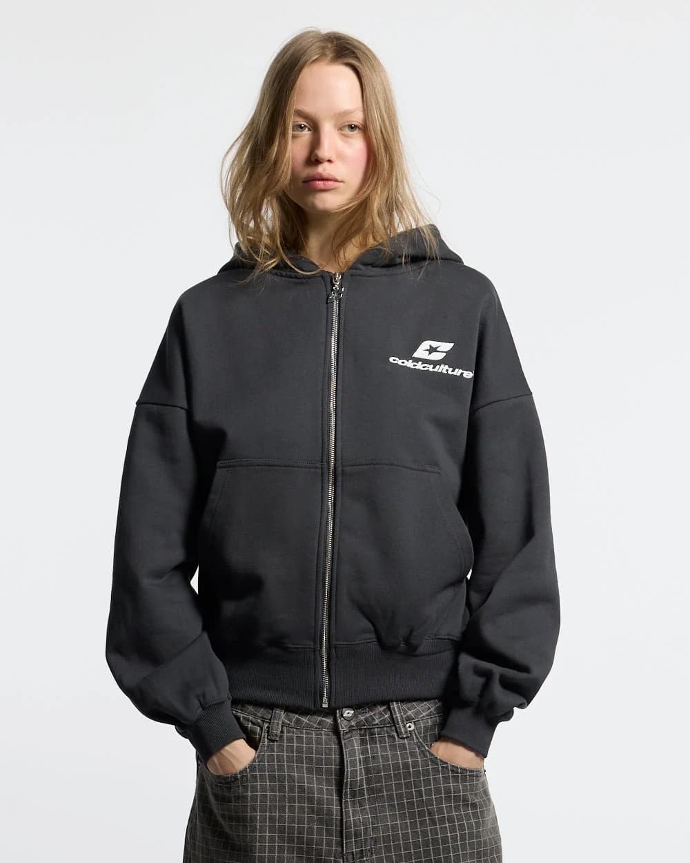 CURVED ZIP HOODIE INDIA INK 5