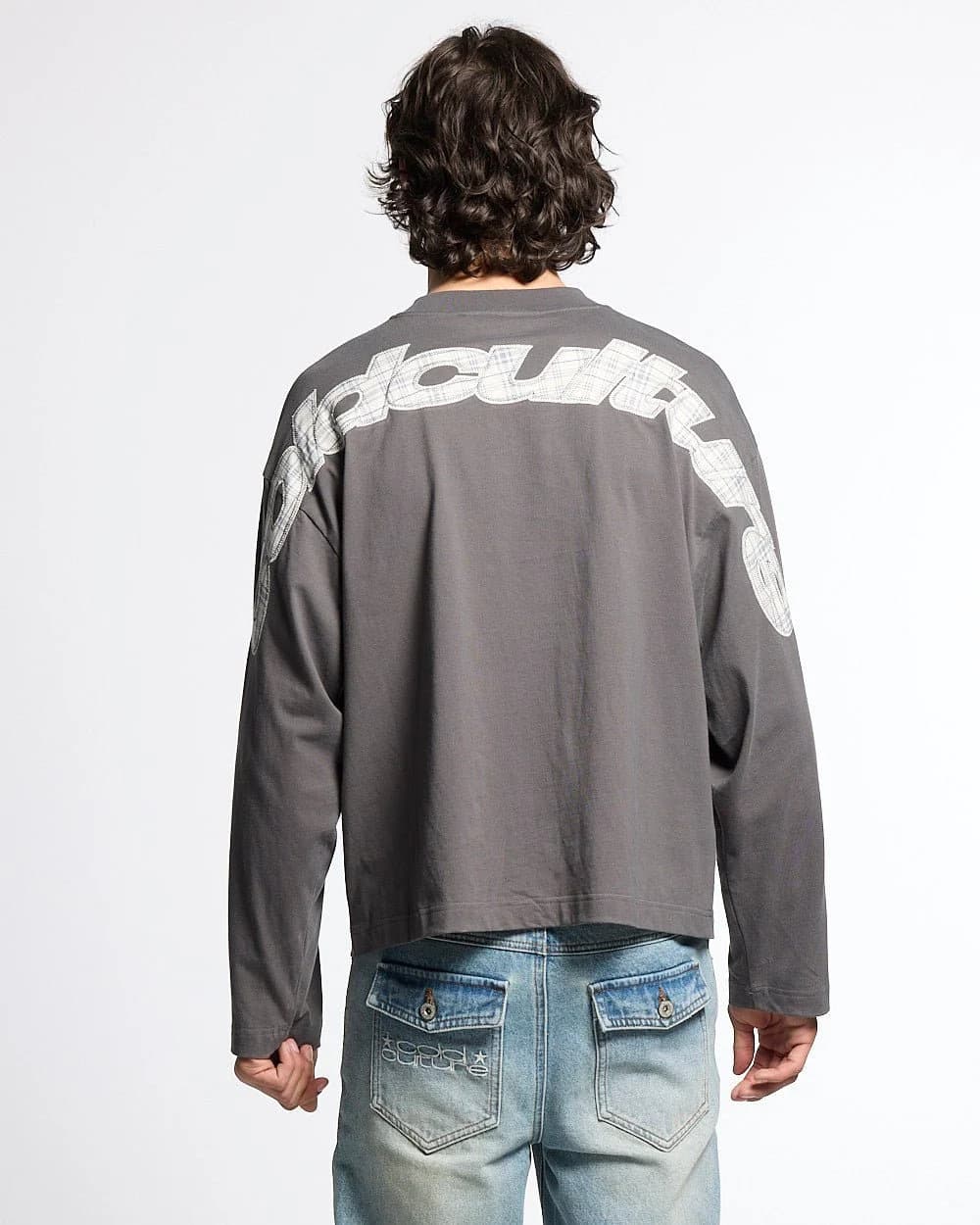 TARTAN CURVED LONGSLEEVE DARK GREY 2