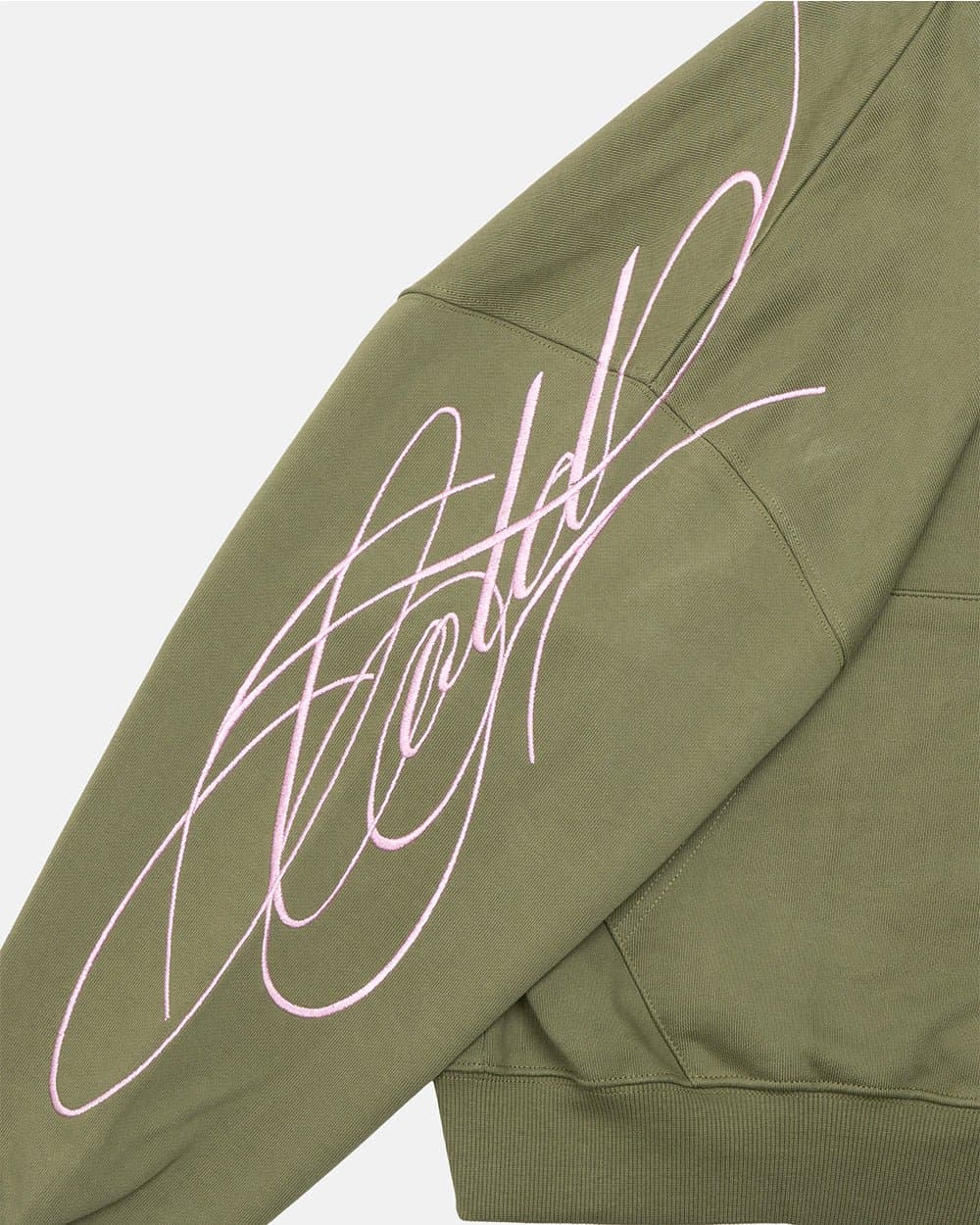 NEW SCRIPT ZIP HOODIE GREEN & PINK 5
