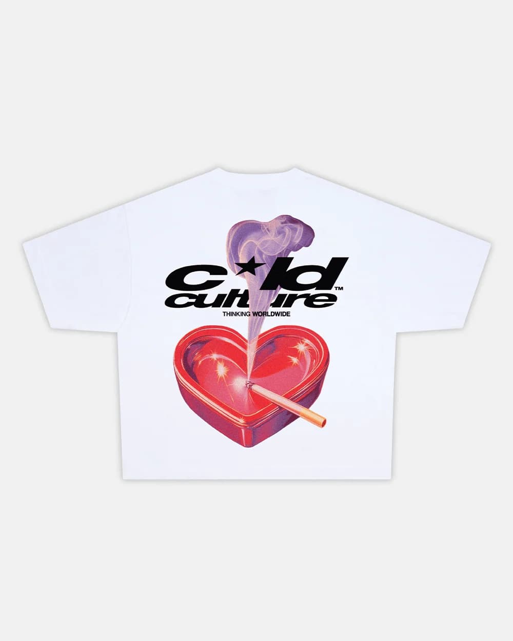 HEART ASHTRAY TEE WHITE by COLD CULTURE