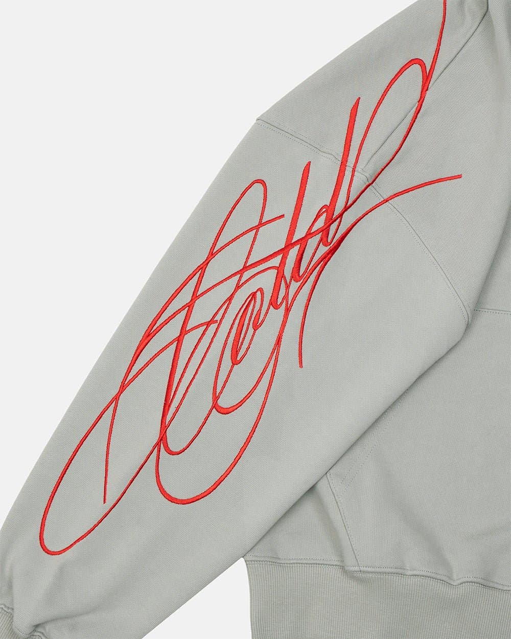 NEW SCRIPT ZIP HOODIE GREY & RED 5
