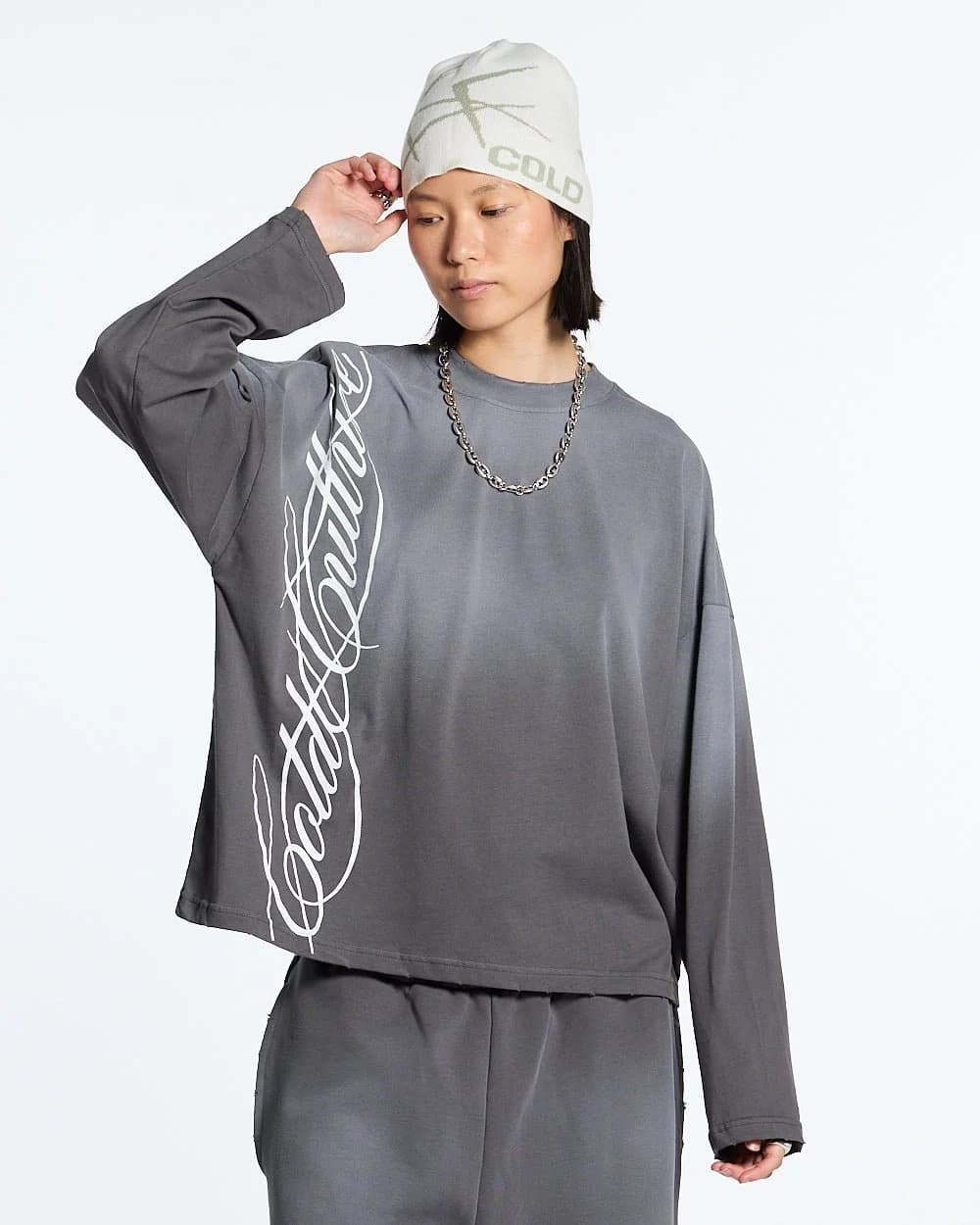 SCRIPT LONGSLEEVE TEE ANTRACITE GREY 5