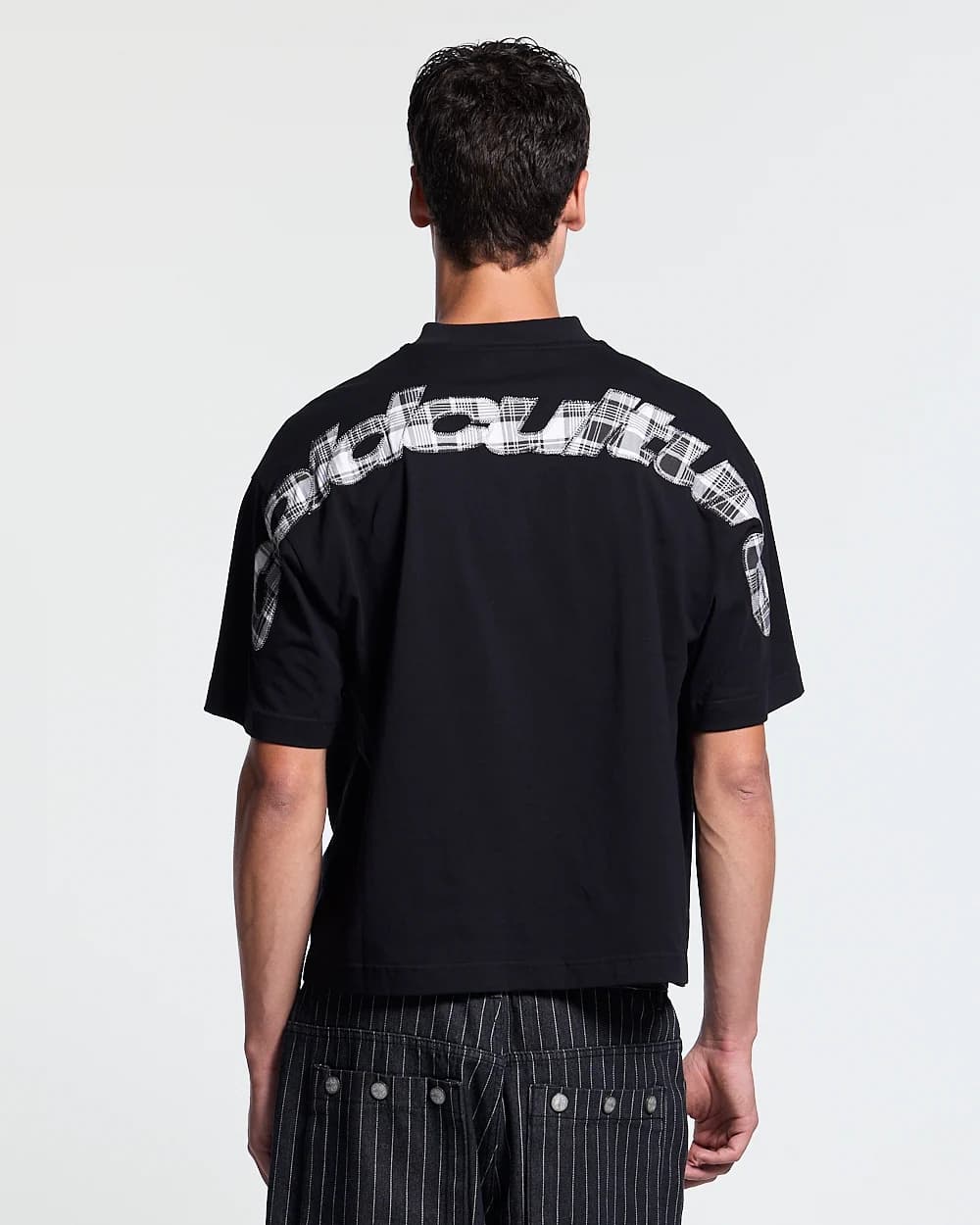TARTAN CURVED TEE BLACK 2