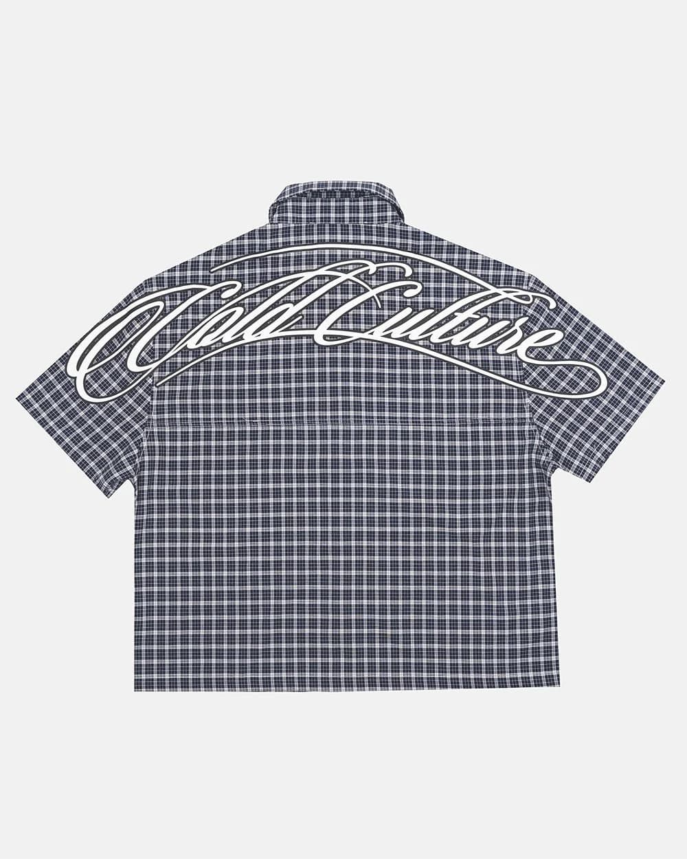 TARTAN SCRIPT SHIRT BLACK by COLD CULTURE