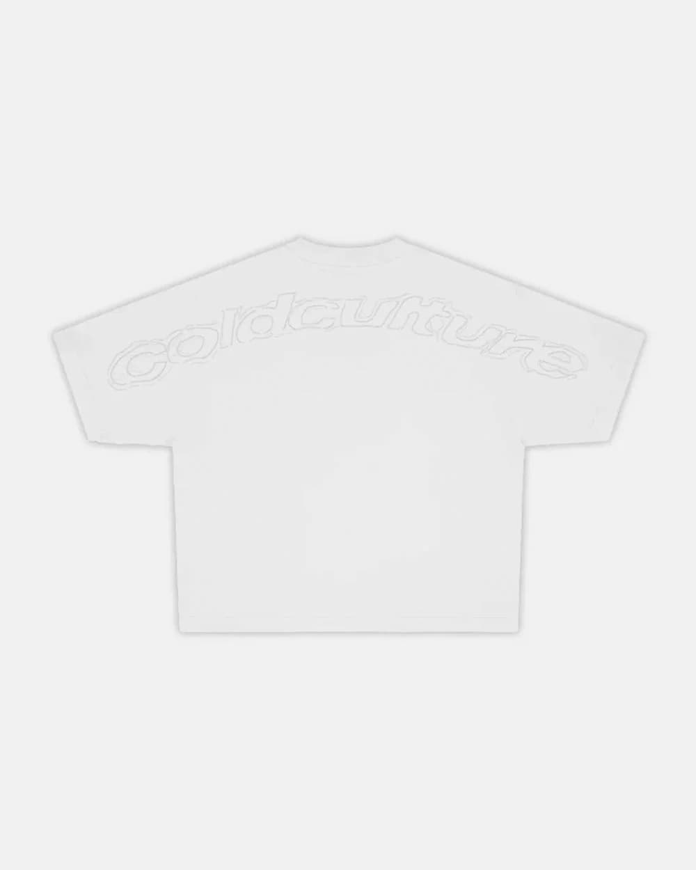 DISTRESS CURVED TEE WHITE by COLD CULTURE