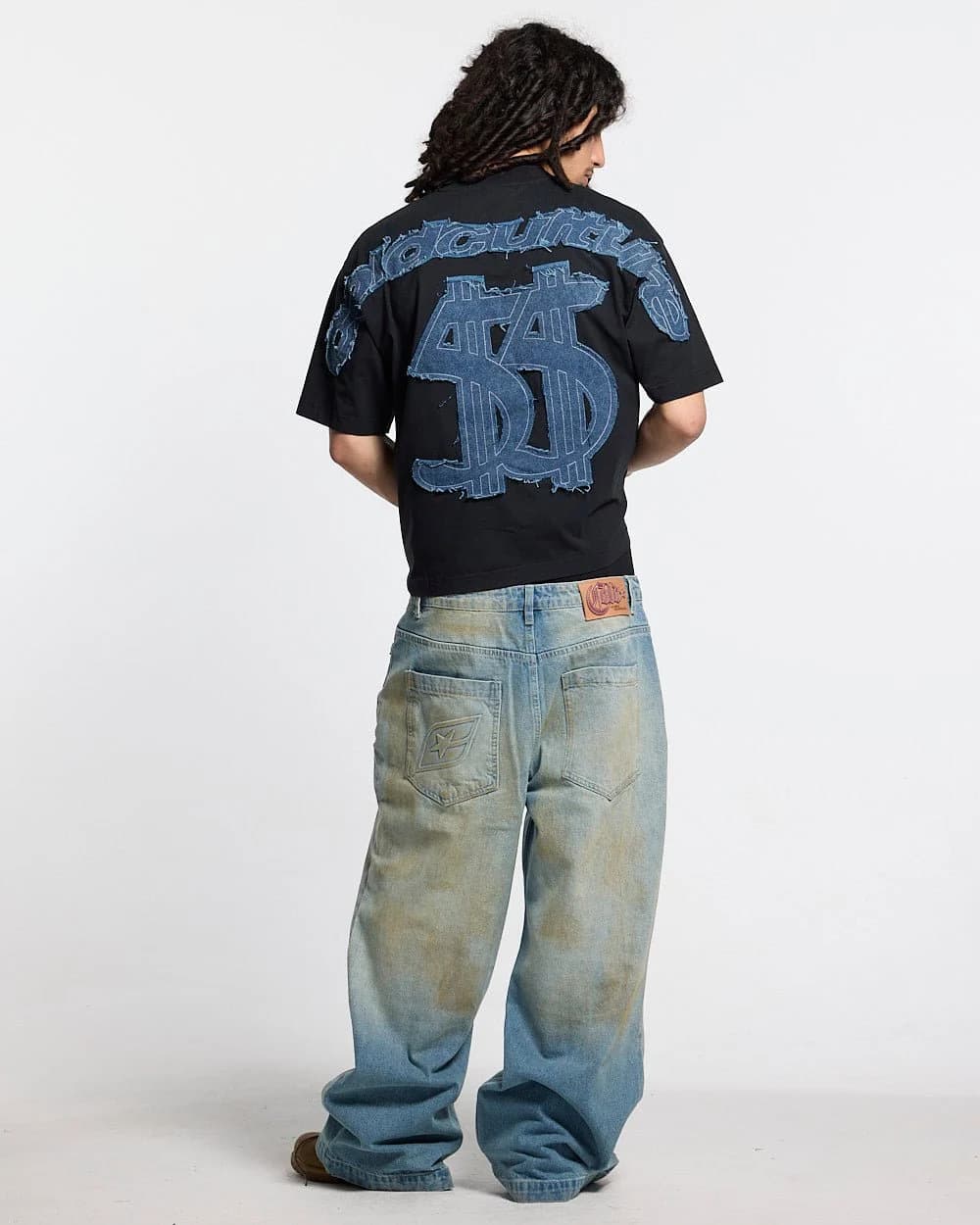 DISTRESSED DOLLAR TEE BLACK 7