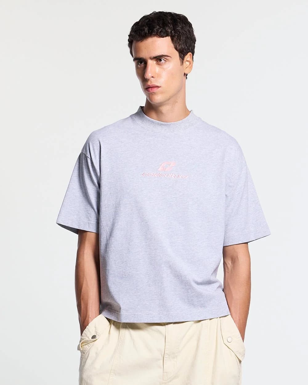 TARTAN CURVED TEE GREY 4