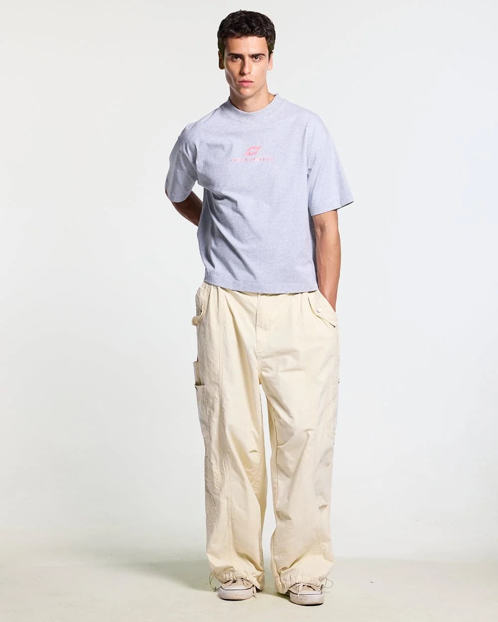 TARTAN CURVED TEE GREY 5