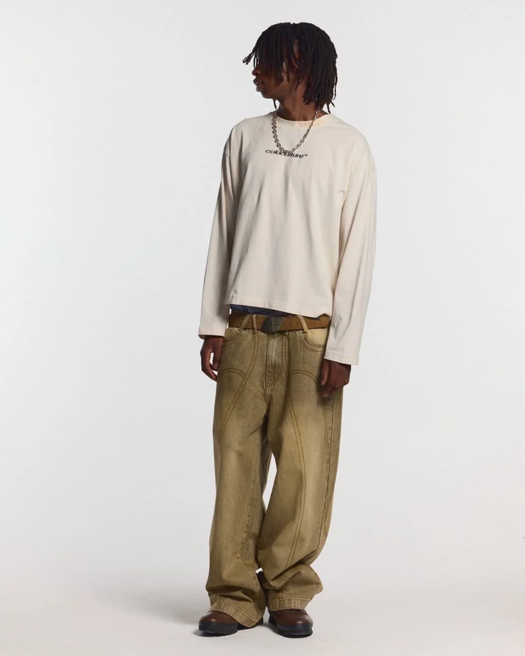 DISTRESS CURVED LONGSLEEVE CREAM 4