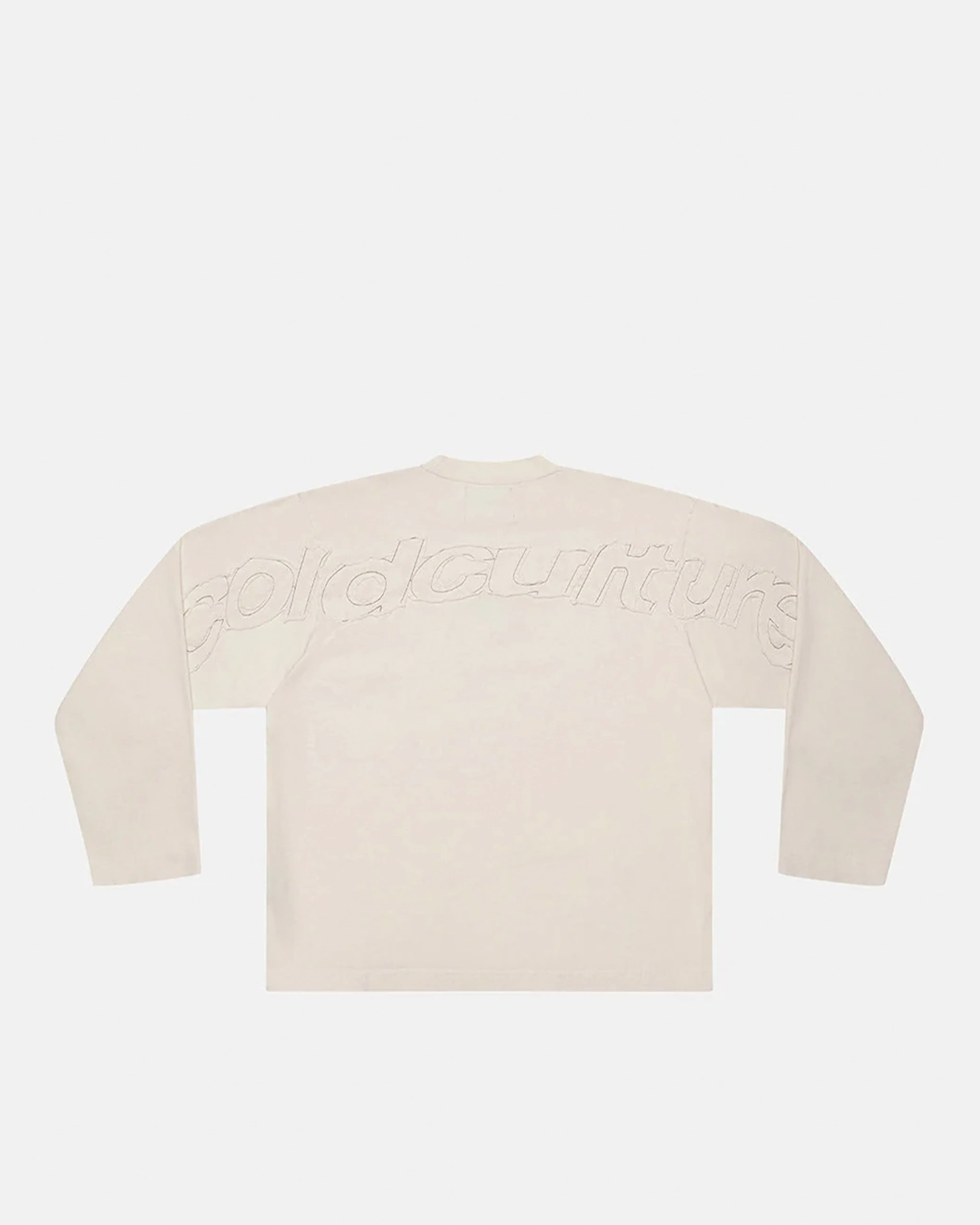 DISTRESS CURVED LONGSLEEVE CREAM by COLD CULTURE