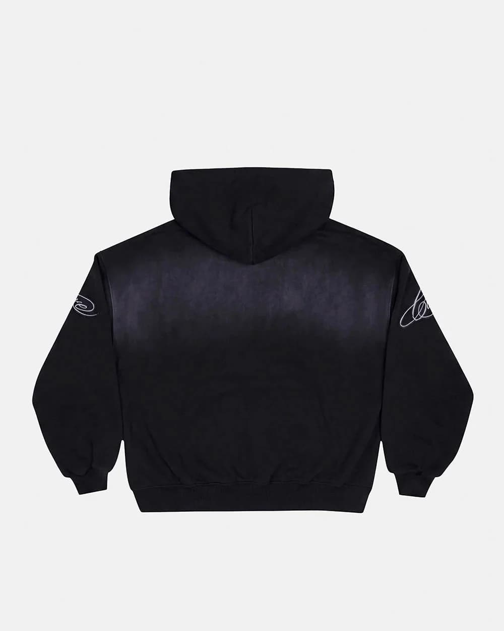 CROSSED DISTRESS HOODIE BLACK 3