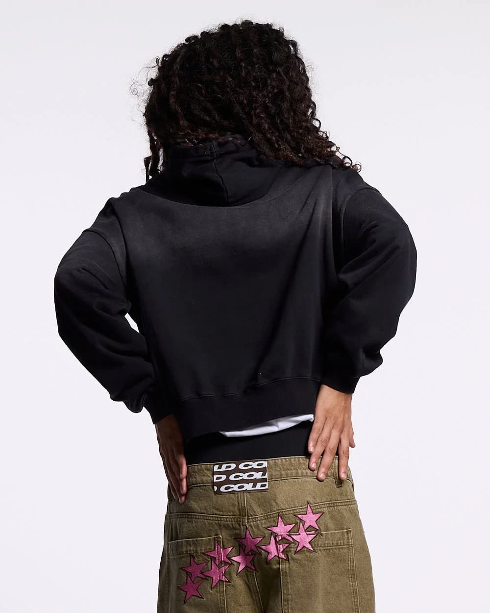 CROSSED DISTRESS HOODIE BLACK 4