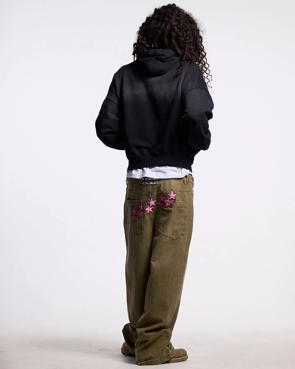 CROSSED DISTRESS HOODIE BLACK 8