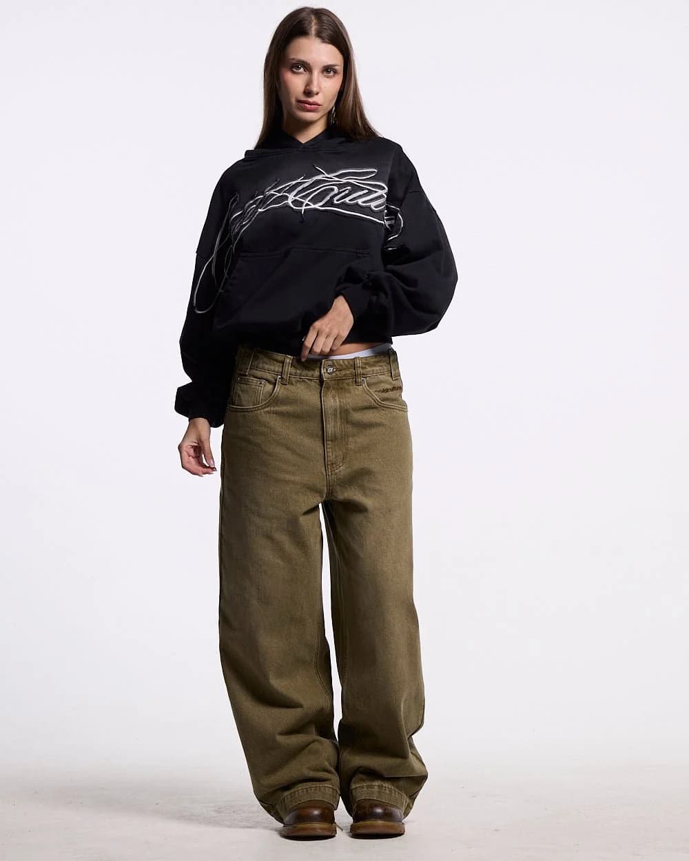 CROSSED DISTRESS HOODIE BLACK 9