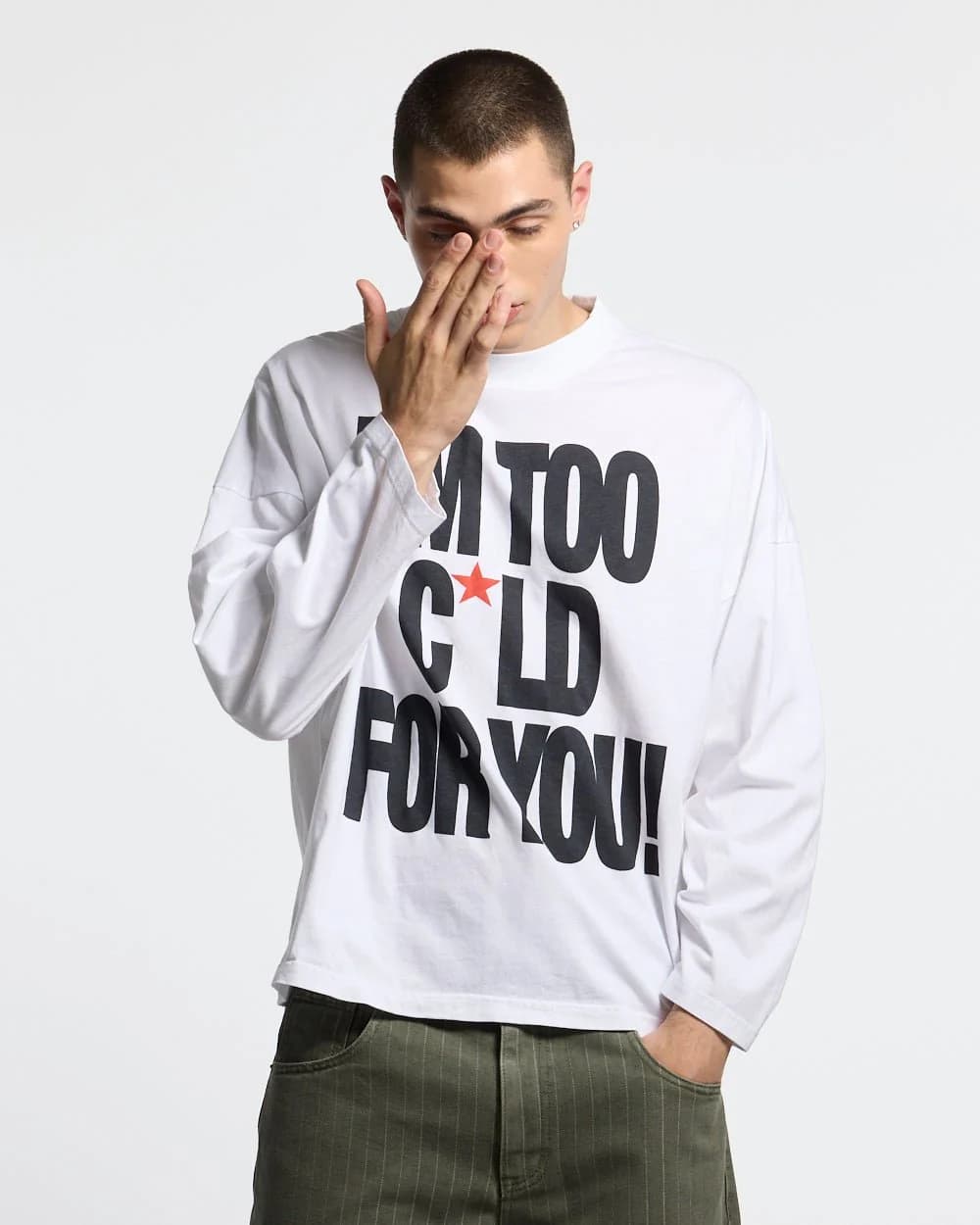 IM TOO COLD LONGSLEEVE TEE WHITE 2