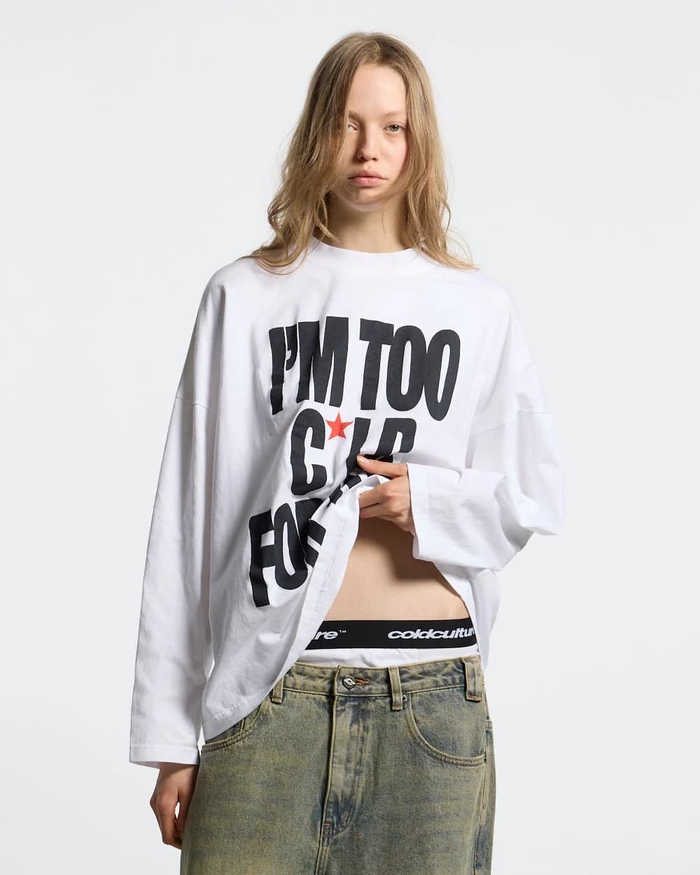 IM TOO COLD LONGSLEEVE TEE WHITE 5