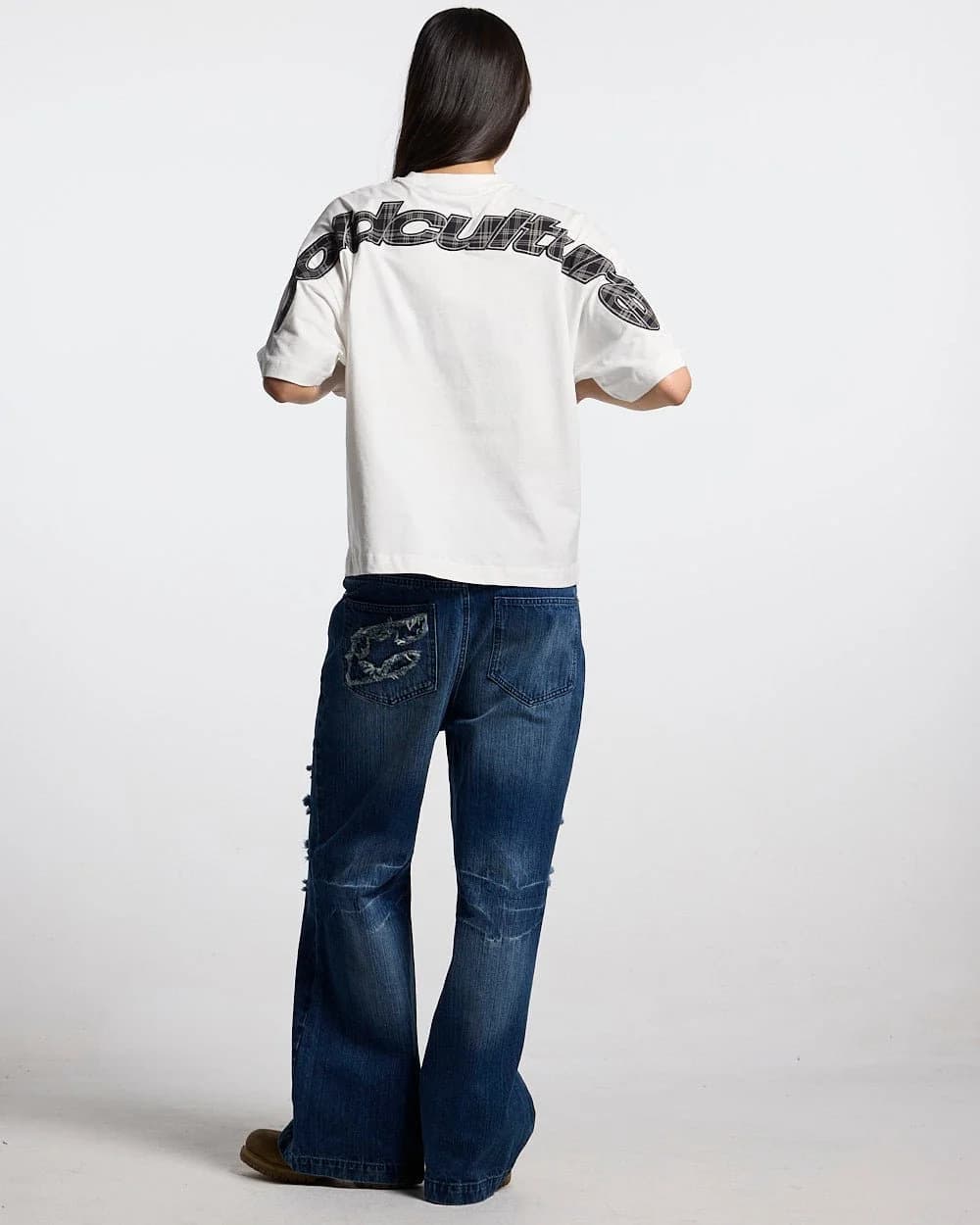 TARTAN CURVED TEE WHITE 6